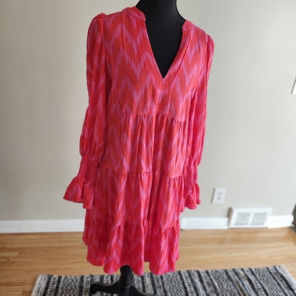 Pomander Place Vibrant Pink and Orange Dress - Picture 1 of 4